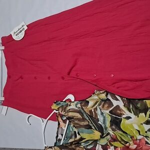 B53 Elegant Red Maxi Skirt